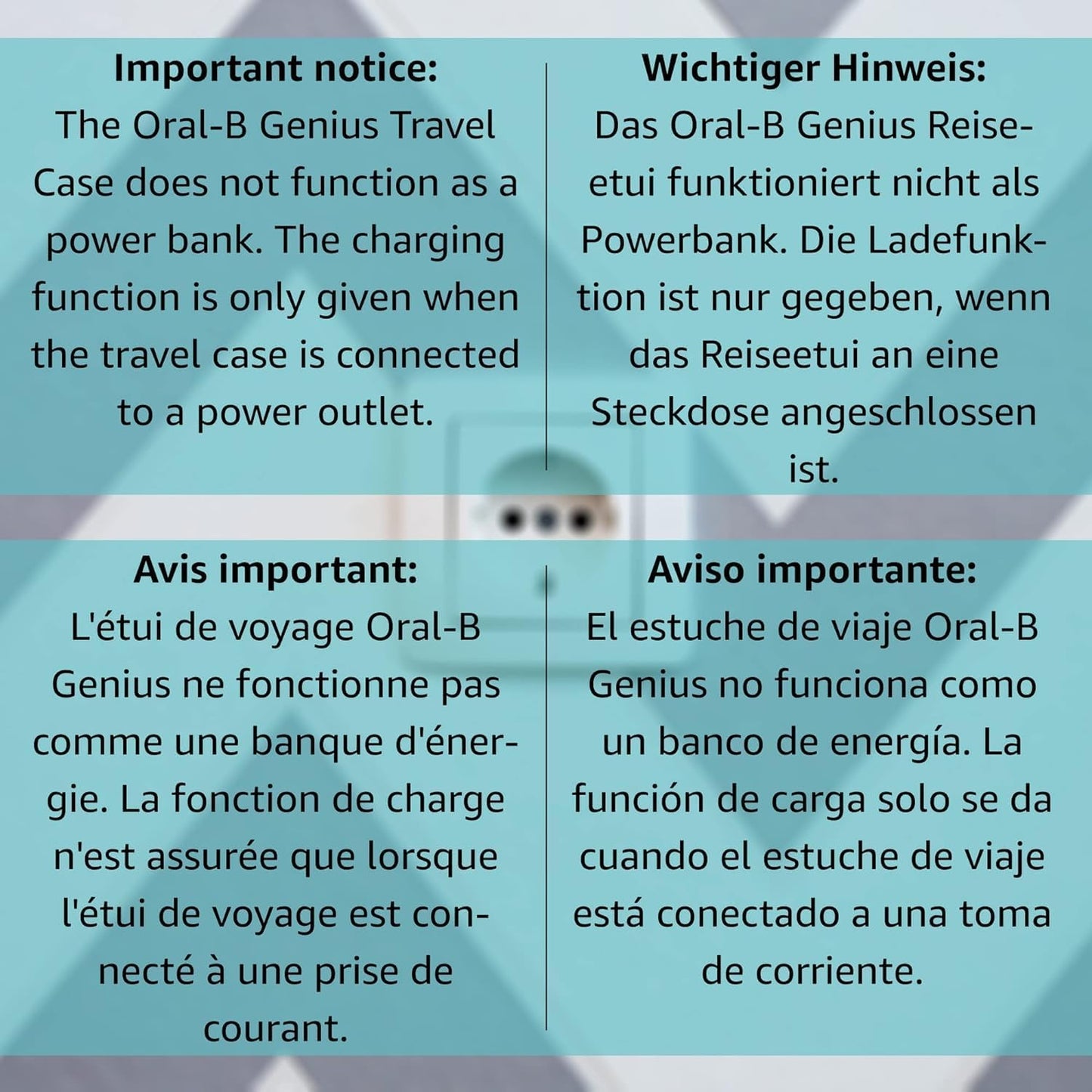 Oral-B Genius Series Travel Toothbrush Case – Holds 1 Handpiece + 2 Brush Heads