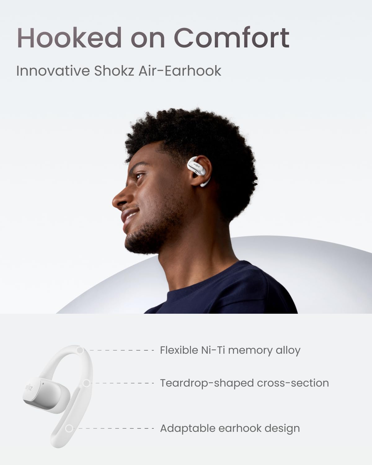 Shokz OpenFit Air Open-Ear Wireless Earbuds – White