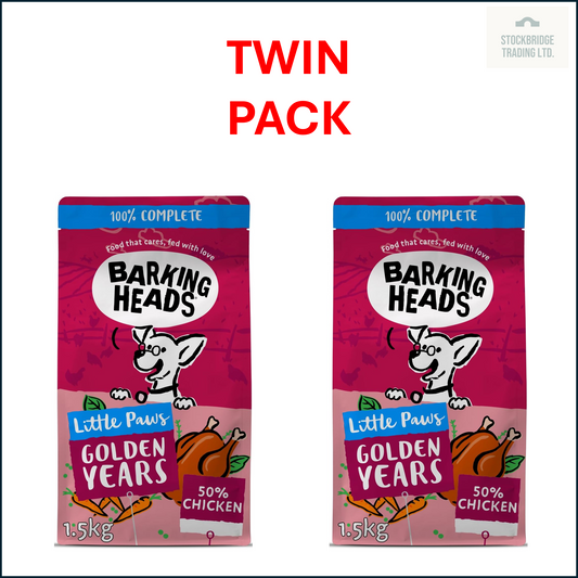 Barking Heads Little Paws Golden Years Chicken Dog Food – 1.5kg to 6kg Packs