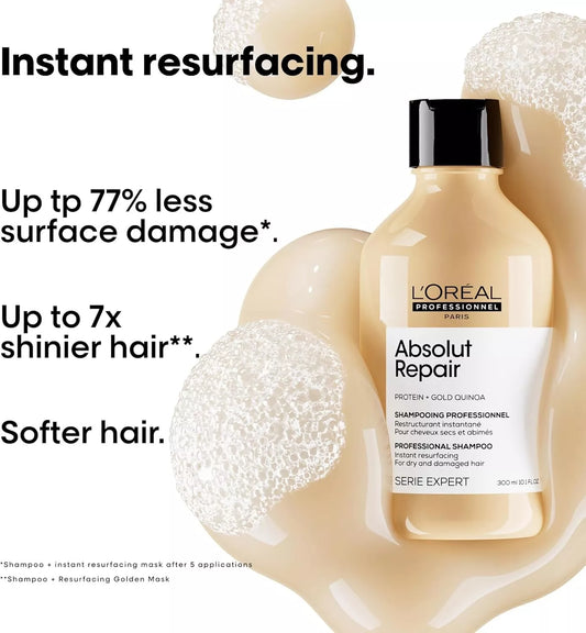 L’Oréal Professionnel Absolut Repair Shampoo 300ml x 2 TWIN PACK | Professional Hair Care