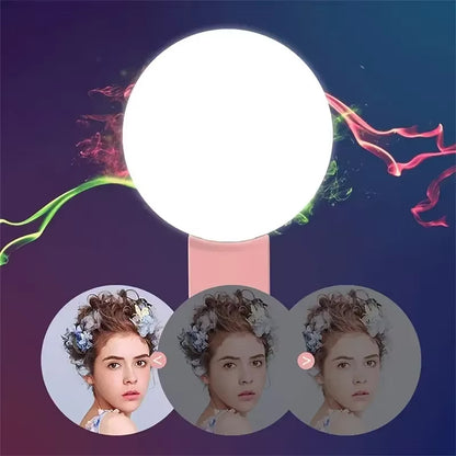 Clip-On Selfie Ring Light – USB Rechargeable | 3 Brightness Levels