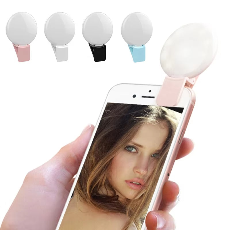 Clip-On Selfie Ring Light – USB Rechargeable | 3 Brightness Levels