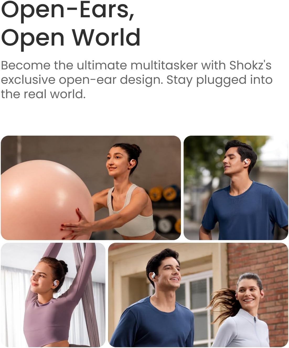 Shokz OpenFit Air Open-Ear Wireless Earbuds – White