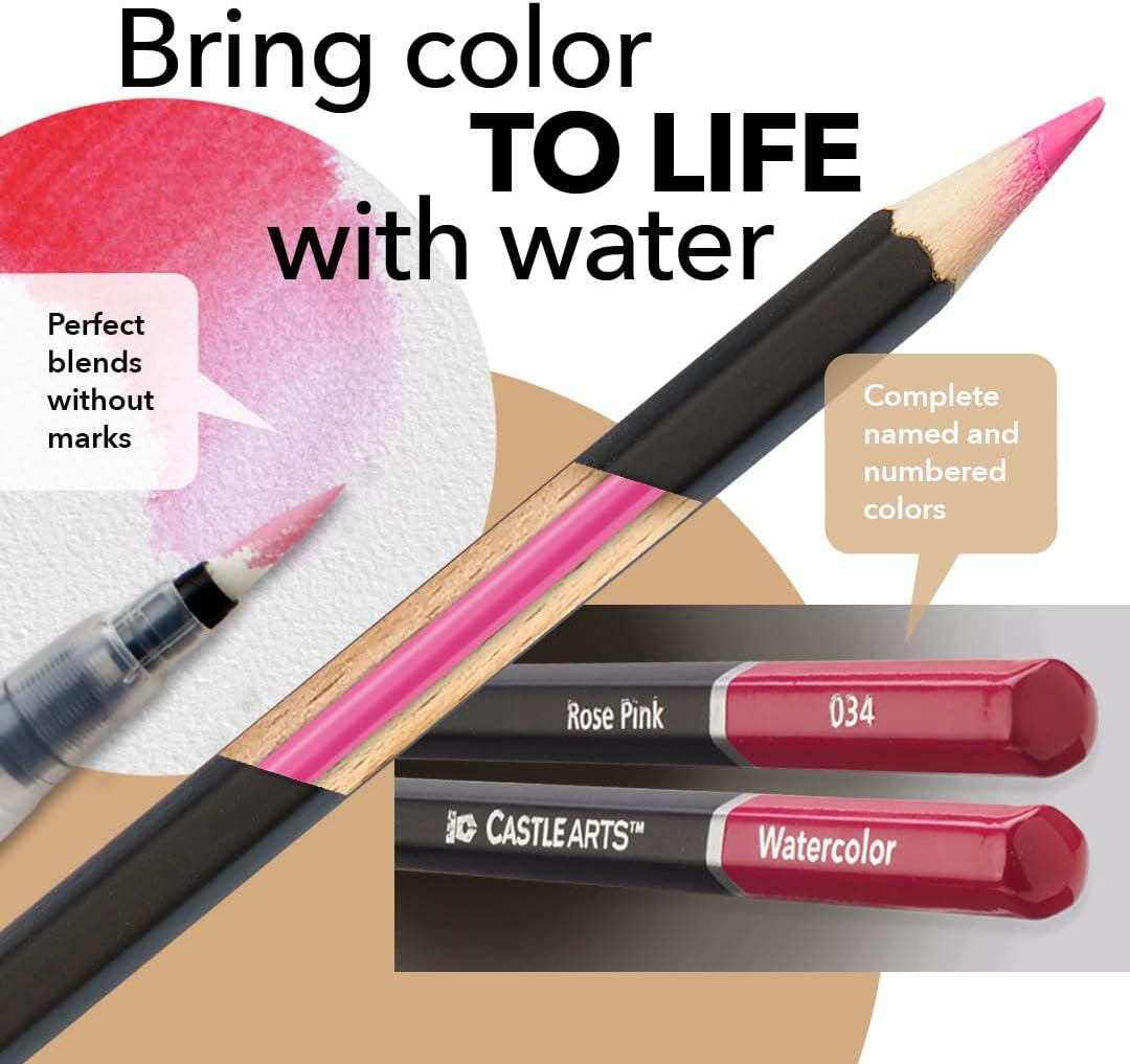Castle Arts Portraits Watercolour Pencil Set – 24 Piece Tin