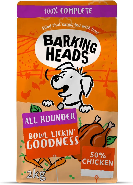 Barking Heads Chicken Dry Dog Food 2kg – Single or Twin Pack