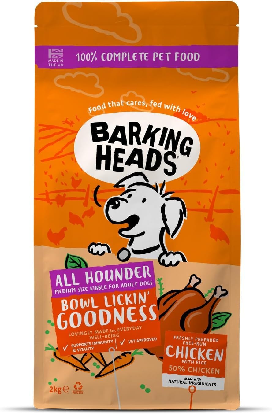 Barking Heads Chicken Dry Dog Food 2kg – Single or Twin Pack