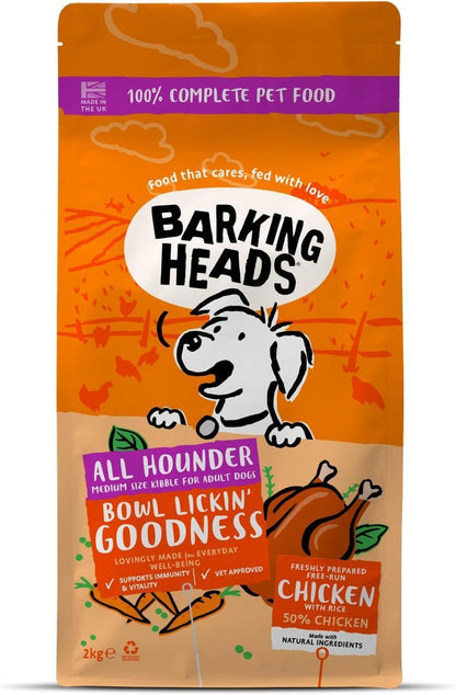 Barking Heads Chicken Dry Dog Food 2kg – Single or Twin Pack