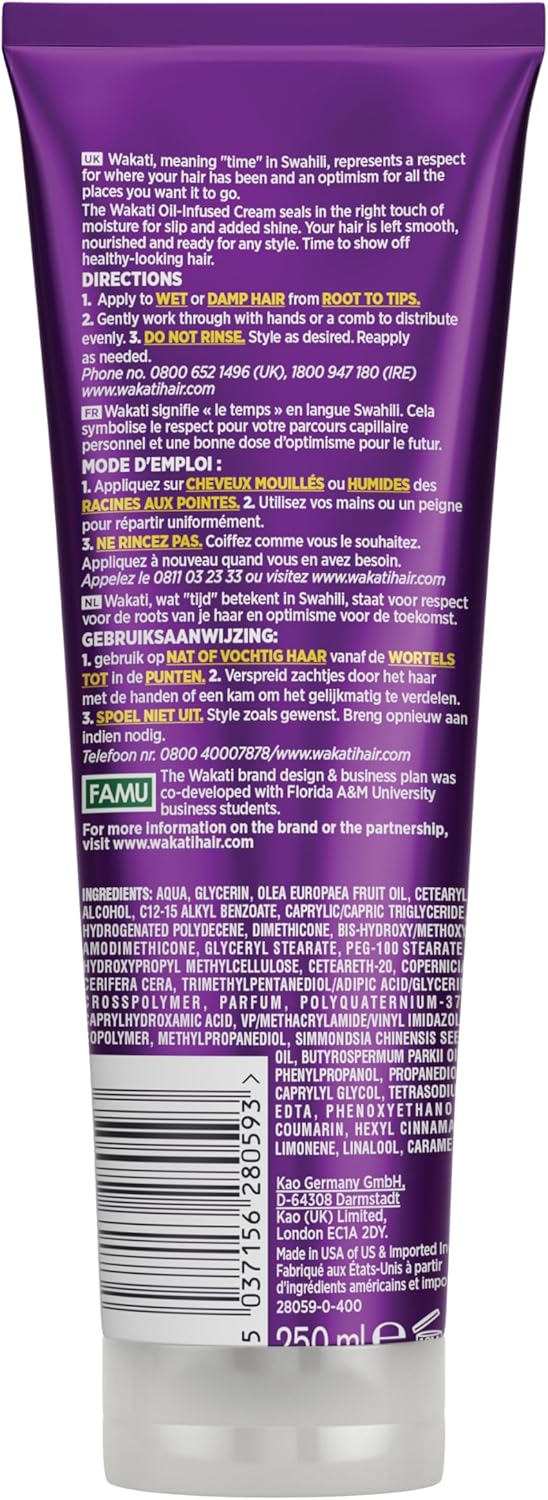 Wakati Oil-Infused Moisturising Detangling Curl Defining Cream 250ml (3 Pack)