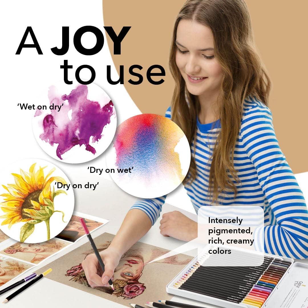 Castle Arts Portraits Watercolour Pencil Set – 24 Piece Tin