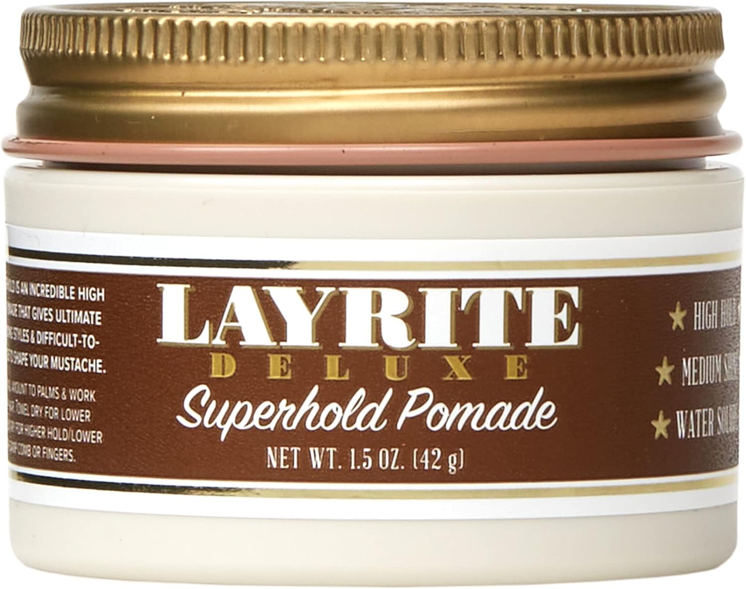 Layrite Superhold Pomade 42g | High Hold | Water Soluble | Medium Shine