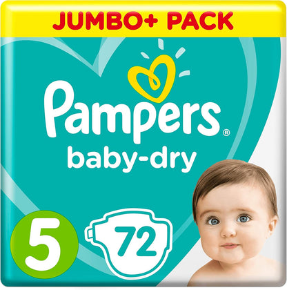Pampers Baby-Dry Size 5 Nappies – Jumbo & Monthly Packs (11–16kg)