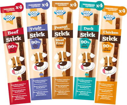Good Boy Meaty Sticks Variety Pack – 5 Flavours – 20 × 15 g