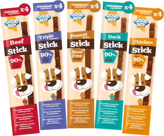 Good Boy Meaty Sticks Variety Pack – 5 Flavours – 20 × 15 g