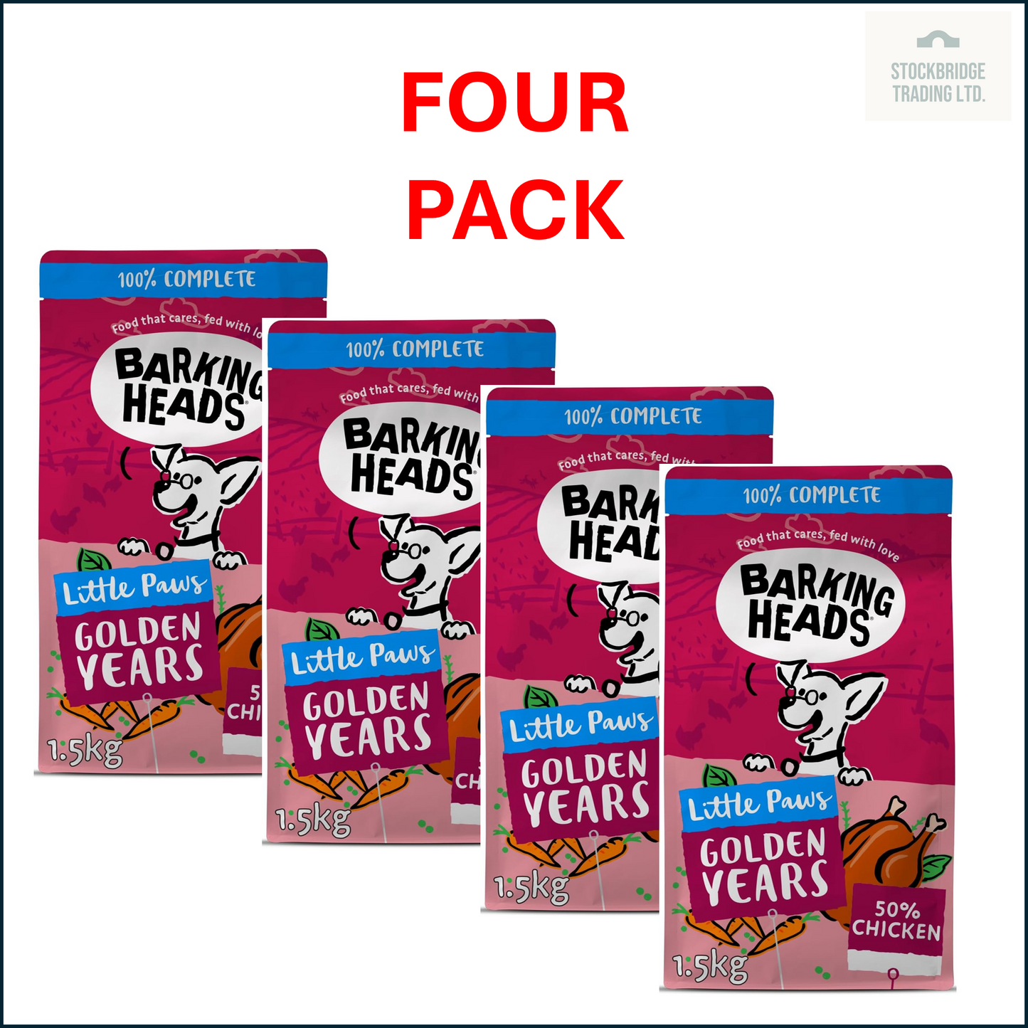 Barking Heads Little Paws Golden Years Chicken Dog Food – 1.5kg to 6kg Packs