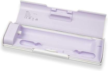 Oral-B Braun electric toothbrush charging case with compartments for brush handle and two brush heads