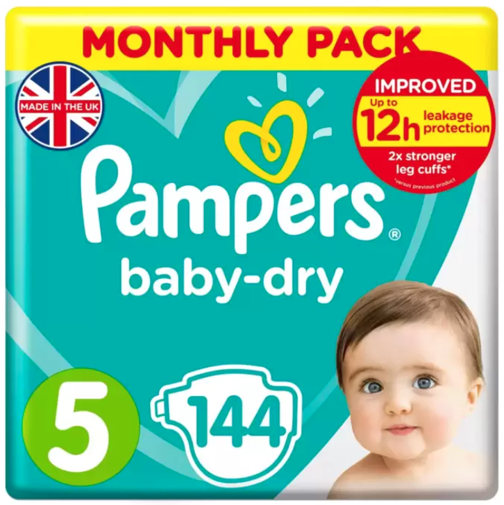 Pampers Baby-Dry Size 5 Nappies – Jumbo & Monthly Packs (11–16kg)