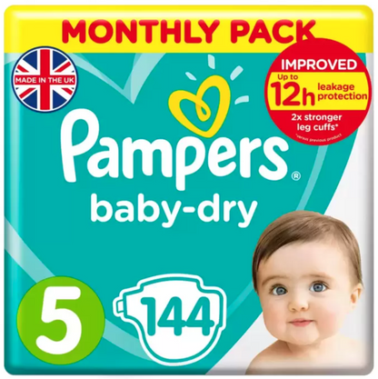 Pampers Baby-Dry Size 5 Nappies – Jumbo & Monthly Packs (11–16kg)