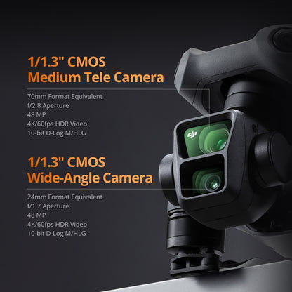 DJI Air 3 Drone with RC-N2 – Dual-Camera 4K HDR, 46-Min Flight, UK Stock
