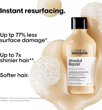 L’Oréal Professionnel Absolut Repair Shampoo 300ml x 2  TWIN PACK | Professional Hair Care